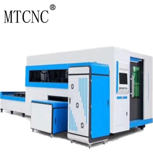 500W/750W/1000W/1500W/2000W/3300W/4000W metal sheet & pipe fiber closed typed interchange table laser cutting machine
