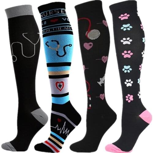 58 Styles Compression Socks Fit For Medical Edema Diabetes Varicose Veins Marathon Running Men Women Hiking Cycling Sports Socks
