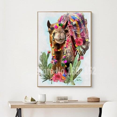 5D DIY Diamond Painting "Watercolor Llama" Embroidery Full Square Diamond Cross Stitch Nordic Animal Rhinestone Mosaic Decor