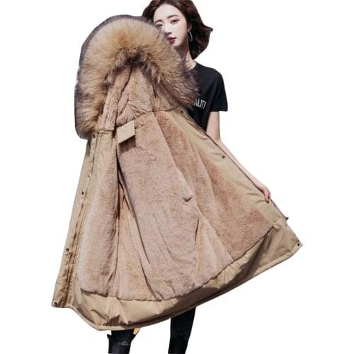 Promotion price!Big Fur 2021 Winter Jacket Women Plus size 6XL Down Parka Women Warm Fur Liner Winter Coat Female Warm Outerwear