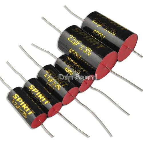 2pcs 2.2uF-22uF 400V Car Tweeter Audio Speaker Frequency Divider Crossover Polypropylene Film Non-Polarity Capacitor