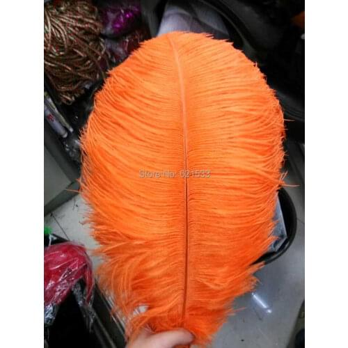 Freeshipping!50pcs Natural Orange Ostrich Feathers 18-20in/45-50cm high quality