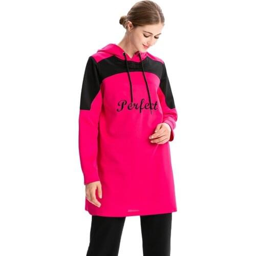 Autumn and Winter Womens Muslim Conservative Pullover Hooded Sweater Coat Loose Hoodie