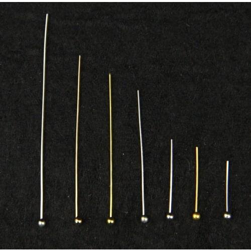 200pcs 16 20 25 30 35 40mm Head Pins Gold/Silver//Rhodium/Bronze Head Ball Pins For Jewelry Findings Making DIY Needles