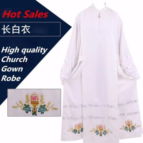 Vatican Cathedral Catholic Robe White Church Clergy Vestments Father Priest Chasuble Clerical Catholic Alb robe Church Worship