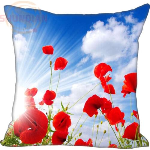 Poppy #185 Pillowcase Wedding Decorative Pillow Case Customize Gift For Pillow Cover 20x20,35X35cm One sides