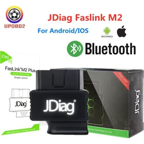 JDiag Faslink M2 OBDII OBD2 Scanner Bluetooth 4.0 OBD2 Diagnostic Tool Auto Fault Code Reader For iPhone iOS / Android PK ELM327