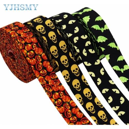 5 Yards Halloween pattern embossed strips headband webbing handmade bow hair accessories hairpin material small accessories