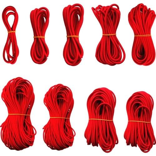 Marine 5mm Red Elastic Rubber Bungee Rope Shock Cord Tie Down Boats Trailers 1/2/5/10/20/30/50/75/300m for Surf Boards Caravans