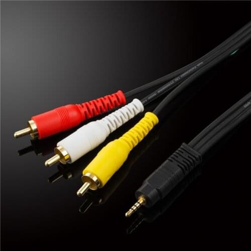 GuSou 3.5mm Jack / USB 2.0 Male A to 3 RCA Male Composite Adapter Audio Video AV Cable For TV set-top boxes DVD to TV
