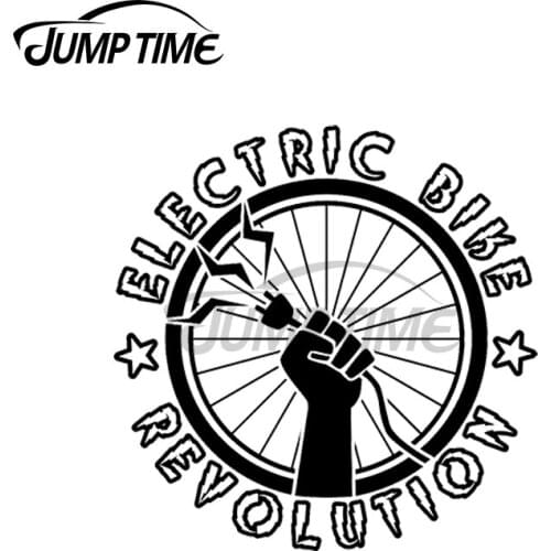 JumpTime 13 x 13cm For Electric Bike Revolution Vinyl Decal Car Truck Window Decal Bicycle Car Stickers Waterproof Accessories
