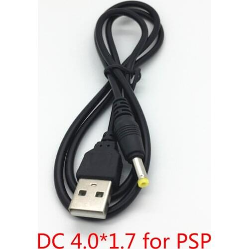 1m Pure Copper Black 1A 5V USB To DC 4.0x1.7mm Power Charger Cable Pure Copper Black for Sony PSP 4.0 Interface Universal
