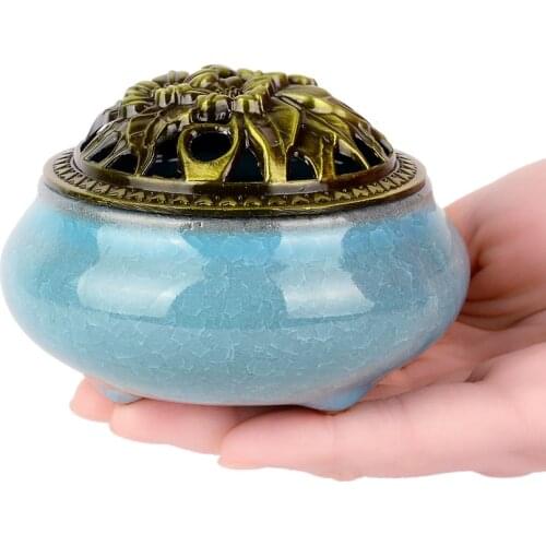 Ceramic Chinese Incense Burner Antique Candle Geur Olie Brander Weihrauch Brenner Crockery Ceramic Diffuser Rituals Kil 60KOB04