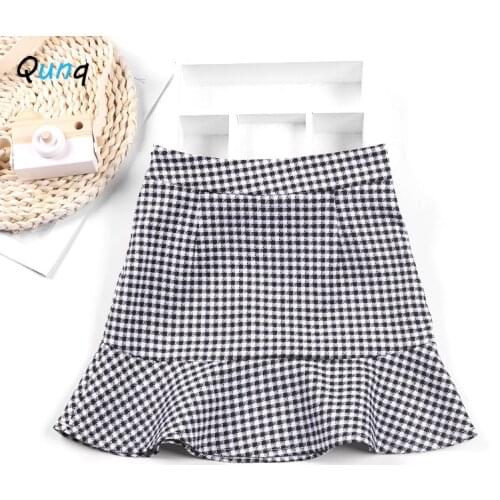Classical Houndstooth Plaid Girls Skirt 2021 New Spring Summer Toddler Teens Kids Skirt for Girl 4 5 6 7 8 9 10 11 12 Year