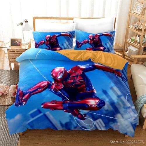 3D Printed Spiderman Superhero Duvet Cover Set Queen King Size Bedding Set Soft Comforter Cover Set for Young Kids Adult Bedroom
