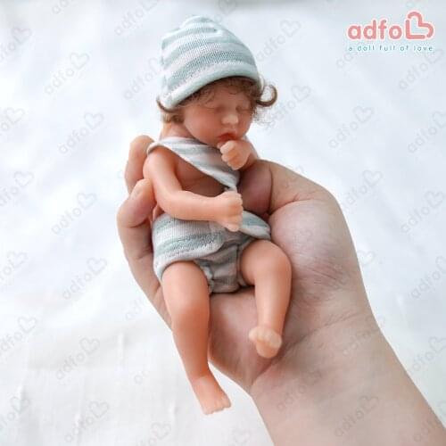 ADFO 15 CM Reborn Baby Full Body Silicone Mini Doll Realistic Newborn Handmade 300g LoL Gift 6 Inches For Girls Washable Toys
