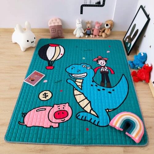 Cartoon Dinosaur Foldable Picnic Mat Children Kids Play Game Household Carpet Baby Crawling Mat Super Soft Comfortable Decorate
