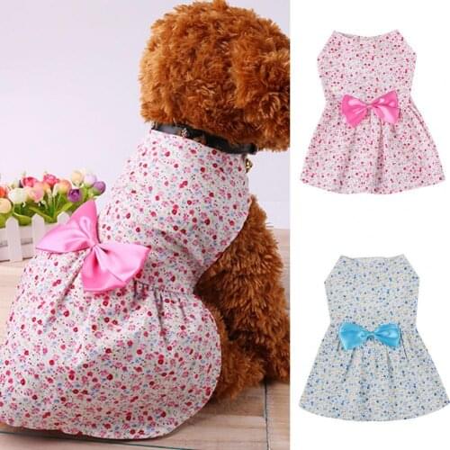 Soft Pretty Fashion Pet Flower Dress Comfortable Pet Dress Waistband for Outdoor Activities