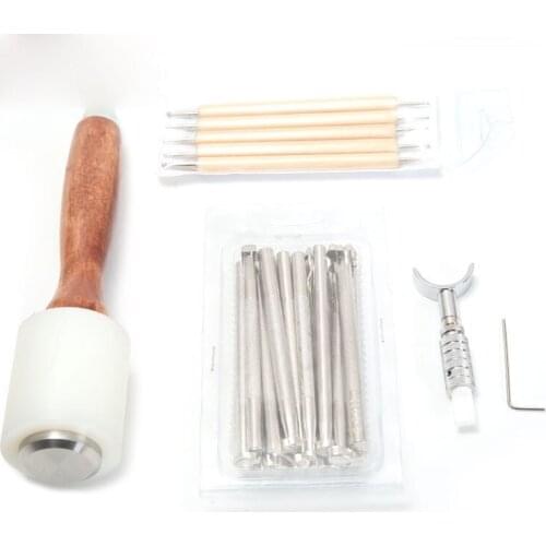 20pcs DIY Leather Working Saddle Stamping Tools Set for Leathercraft Working Carving Handmade Rotary knife Skin carvings Eraser