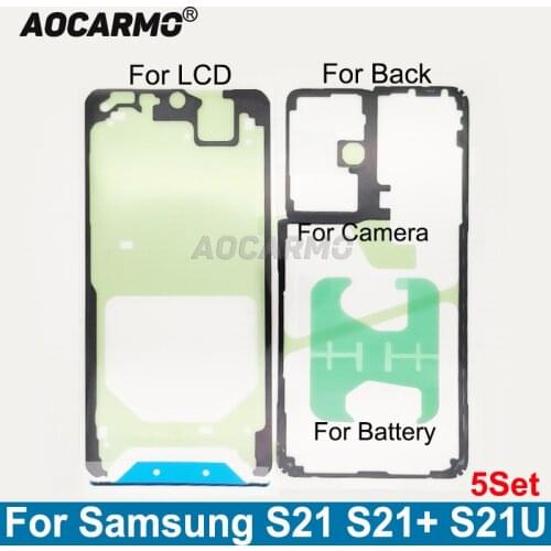 5Pcs For Samsung Galaxy S21 Ultra S21U S21+ Front Screen LCD Sticker Back Adhesive Back Cover Battery Waterproof Sticker Glue