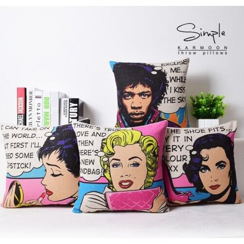 Fishion Linen Cotton Cushion Cover Square Pillowcase 45x45 cm Decorative Seat Cushion Sofa Home Decor