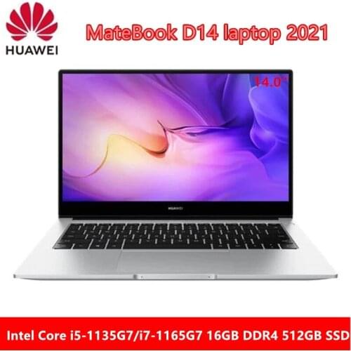 Huawei MateBook D 14 2021 laptop Intel i5-1135G7/i7-1165G7 16GB RAM 512GB SSD WiFi 6 IPS full-screen notebook computer Ultrabook