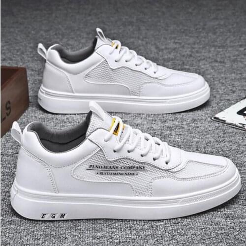 2021New summer breathable thin style small white tide shoes mens sports leisure hollow mesh upper board shoes b24