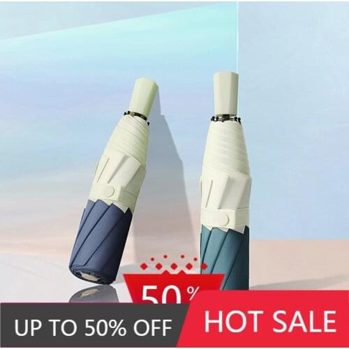 Creative New Korean Artsy Edge Triple Folding Umbrella Sunny and Rainy Dual-Use Folding Umbrella patio umbrella