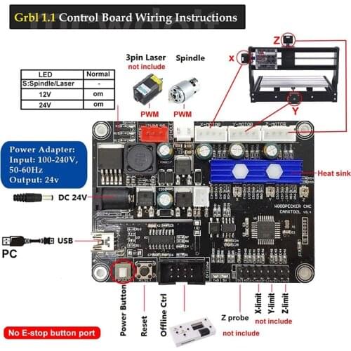 Upgraded 3 Axis Offline Controller Board GRBL USB Port CNC Engraving Machine Control Board For 2117,1610,2418,3018 Machine