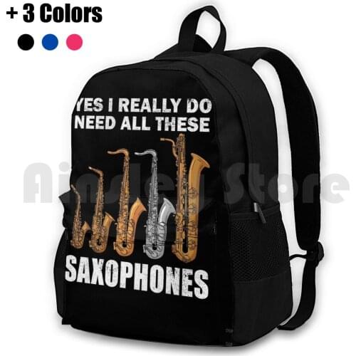 Saxophonist Gifts Jazz Music Gift Women Men Saxophone Outdoor Hiking Backpack Riding Climbing Sports Bag Saxophone Saxphone