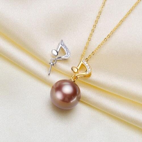 Music 925 Sterling Silver Pearl Pendant Hot Promotion Necklace Pendant Setting Findings Jewelry Parts Fittings Women Accessories
