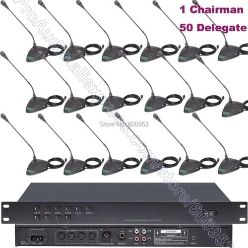 Professional Classical Meeting Wired Digital Speak Talking Conference Mic Microphone System Chairman + Delegate MICWL 350U-C50