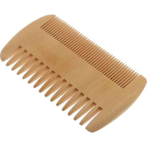 Peachwood Double Dense Teeth Hairbrush Comb Antistatic Beard Mustache