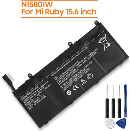 Original Replacement Battery N15B01W For Xiaomi Mi Ruby 15.6inch TM1703 TM1802-AD/N/C Authentic Laptop Battery 40Wh