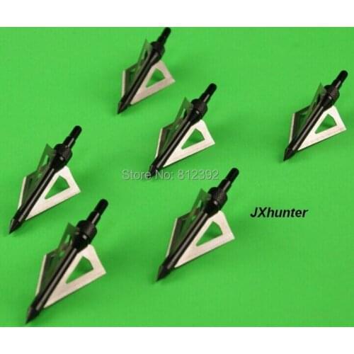 96pcs/lot Archery Hunting Black color Arrow Head Broadhead 100Grain 3-blade Alloy Arrowhead Fit Crossbow and Compound Bow