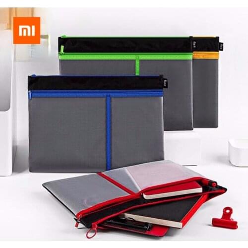 4colors Xiaomi fizz file zipper bag A4 storage large capacity mesh file bag zipper tote bag hand bag student office file bag