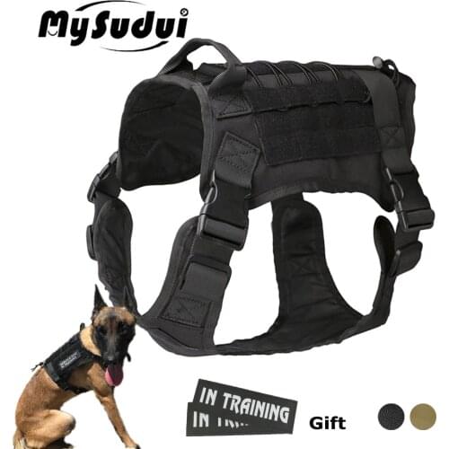 Dog Tactical Harness Military Army Tactical Service Dog Vest Harness Training Running Harness For Medium Large Dogs With Patch