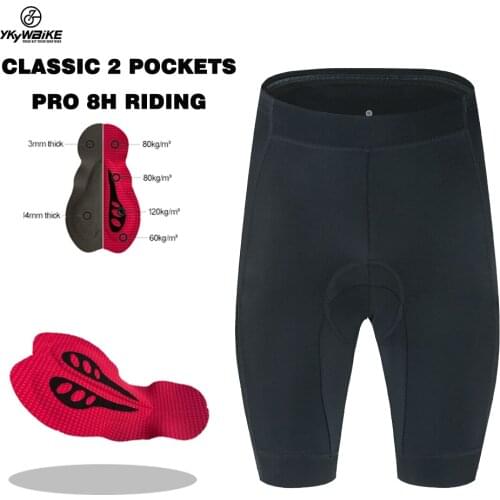 YKYWBIKE Cycling Shorts Shockproof MTB Bicycle Shorts Road Bike Shorts Ropa Ciclismo Tights For Man Women 2 side Pocket