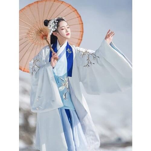 Chinese Traditional Hanfu Cosplay Costume Ancient Han Dynasty Stage Show Dress Tang Dynasty Chinese Folk Dance Outfit SL1404