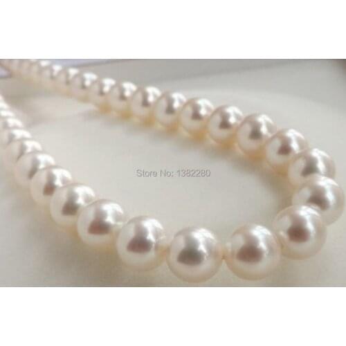 New 9-10mm white pearl necklace 18inch DIY women elegant fashion jewelry making design wholesale and retail