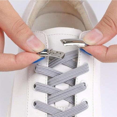 1Pair Elastic Magnetic 1Second Locking ShoeLaces Creative Quick No Tie Shoe laces Kids Adult Unisex Shoelace Sneakers Shoelaces