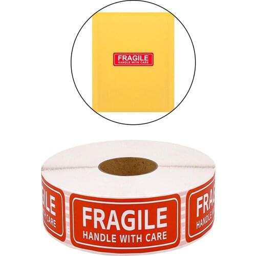 1 Roll Durable Red Fragile Warning Stickers for Apartment Home Warning Sign