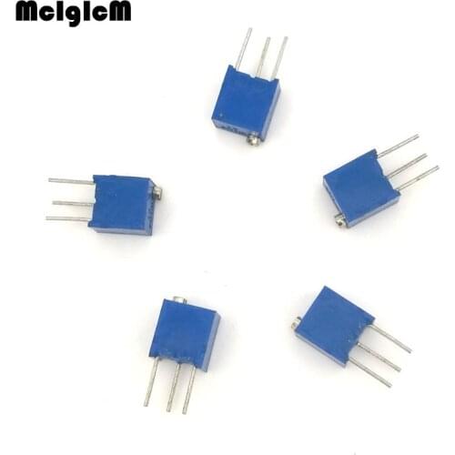 10pcs 3266W 100 200 500 ohm 1K 2K 5K 10K 20K 50K 100K 200K 500K 1M ohm top adjustable precision potentiometer
