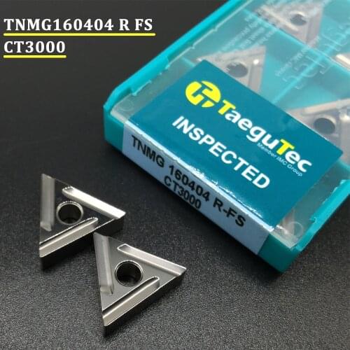 10PCS TNMG160404 R FS CT3000 External Turning Tool Cermet Grade TNMG Right Carbide Inserts Lathe Cutter Tools Turning Insert
