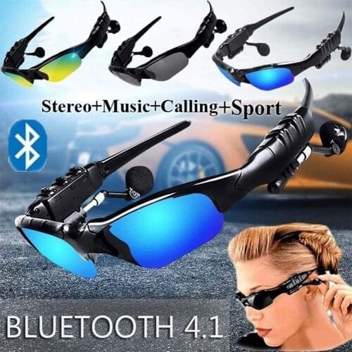 2 in 1 Bluetooth Headphones Sunglasses Wireless Headset Outdoor stereo Music Digital Sports Glasses