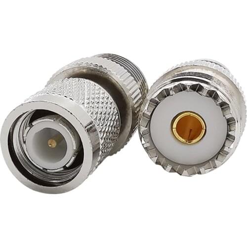 2Pcs TNC Male to UHF SO239 SO-239 Female Straight Converter Adapter UHF Jack SO-239 to TNC Plug Connector RF Coaxial Adapter