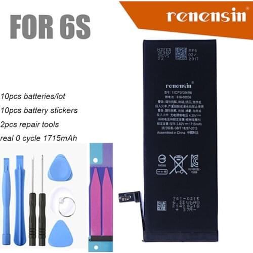 Renensin 10pcs/lot Best Quality 0 zero cycle Battery for iPhone 6S 17150mAh 3.82V Replacement Repair Parts batteries