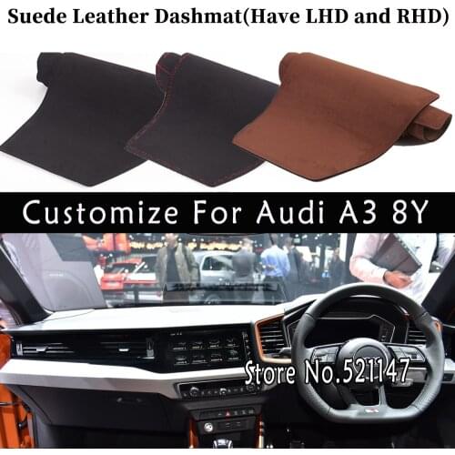 Accessories Car-styling Suede Leather Dashmat Dashboard Cover Dash Mats Carpet For Audi A3 8Y E-tron sportback 2020 2021 RHD