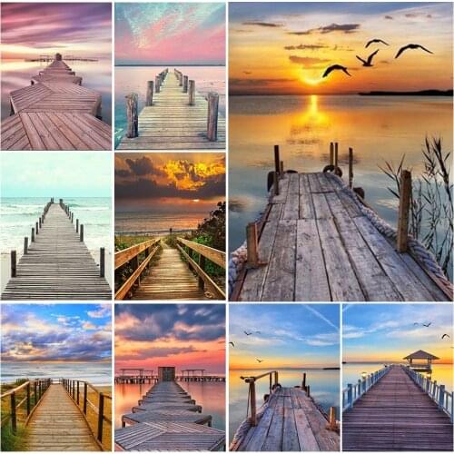 5D DIY Diamond Painting Landscape SunSet Cross stitch Full Square Diamond Embroidery Scenery Mosaic Picture of Rhinestones Decor