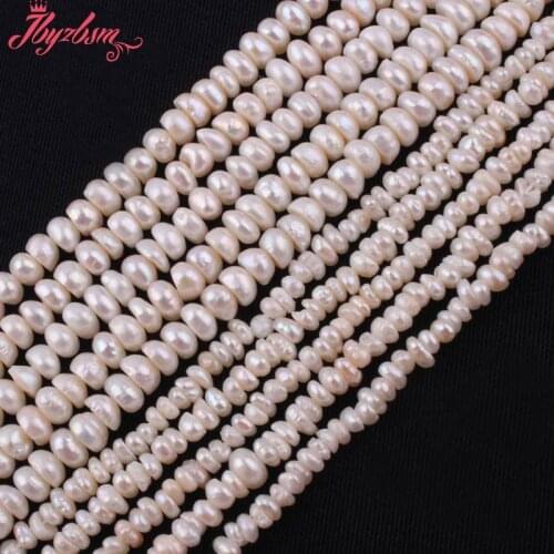 Natural Freeform Freshwater Pearl White Loose Stone Beads For Jewelry Making DIY Necklace Bracelet Earring Spacer Strand 15"